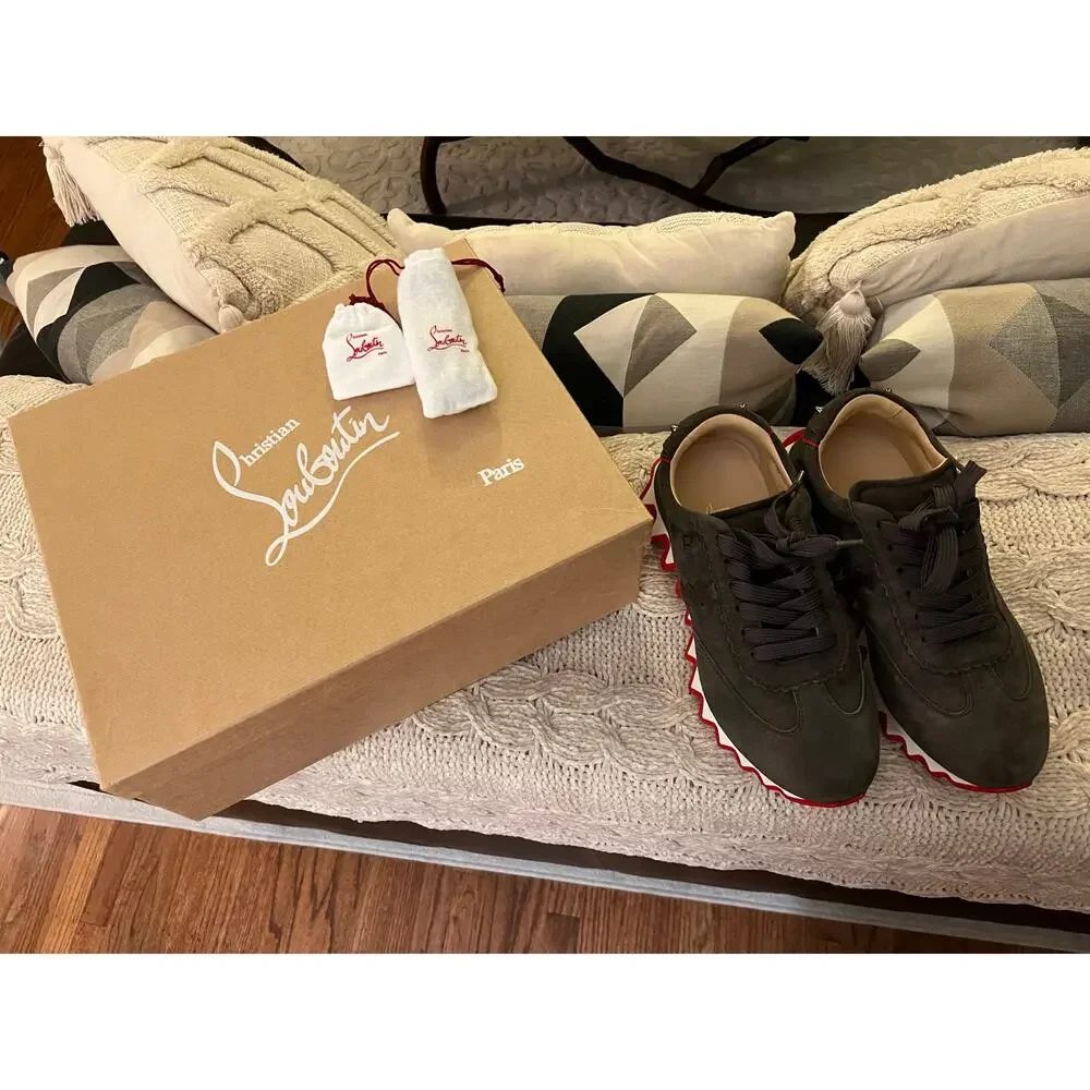 Christian Louboutin Loubishark Sneakers in Grey Suede Size EU 42.5/ US 9.5✨ - Picture 4 of 16